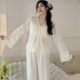 Pajamas Long-sleeved Women's Satin Ice Silk Thin French Style Sweet Girl Lace Stitching Home Clothes Women's suit Ruffles