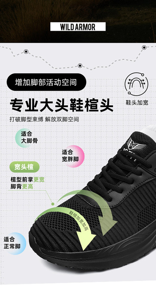 Giày thể thao nam dệt lưới thoáng khí chống trượt, mũi tròn rộng, đế dày 3-5 cm — 9909 Da đen, 9909 Xanh dương, 9909 Xám chi tiết 6