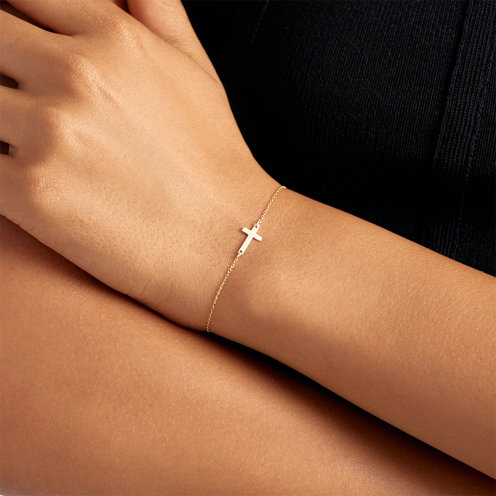 Simple Style Cross Sterling Silver Plating Bracelets display picture 1