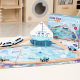 Children's Wooden Train Track Electric Train Jigsaw Ocean Fishing Track Assembled suit Early Education Educational Toys