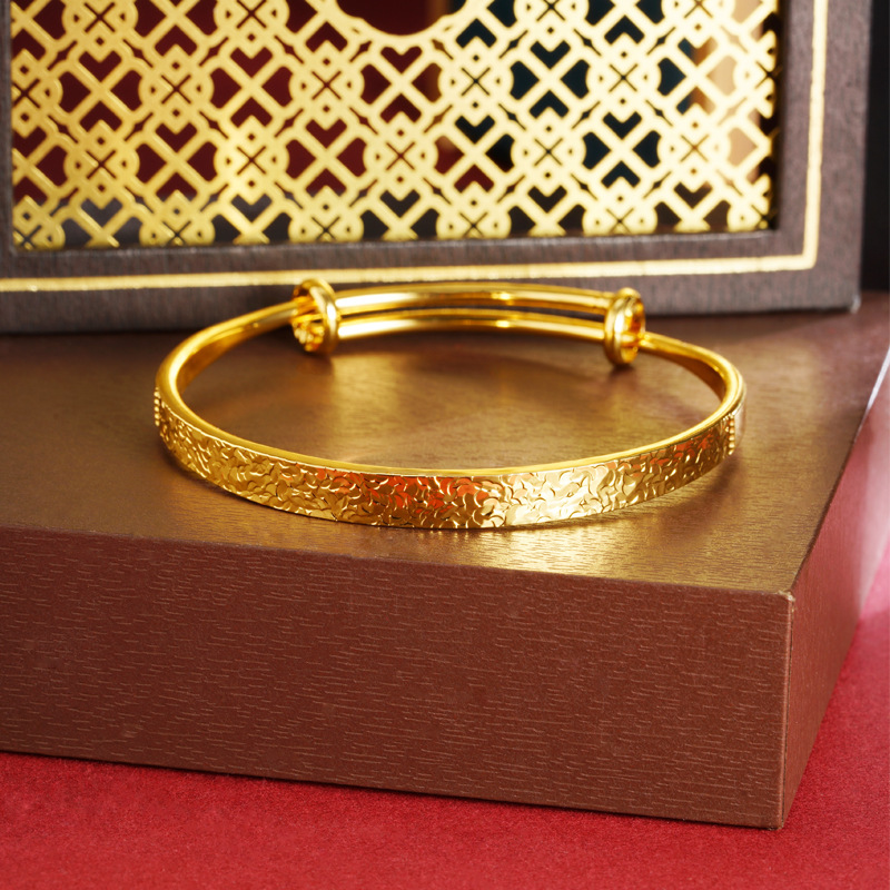 Nuevo estilo chino vietnamita antiguo brazalete de oro palacio viento ancho cara pulsera de hielo ligero lujo no se desvanece joyas