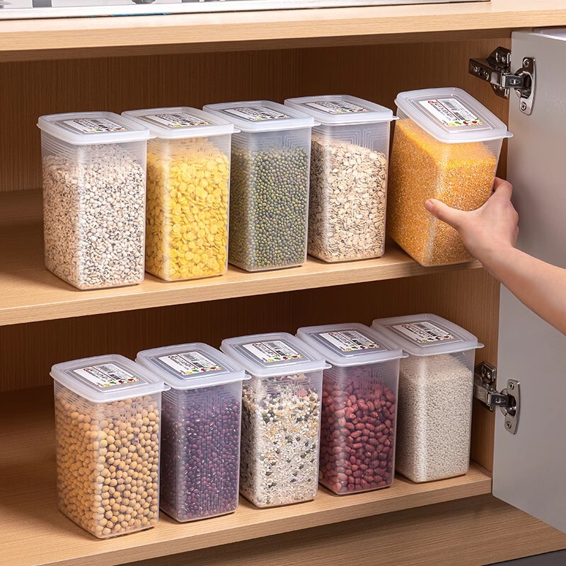 日本輸入食品密封容器穀物保存ボックス収納ボックス豆類保存乾物調味料|undefined