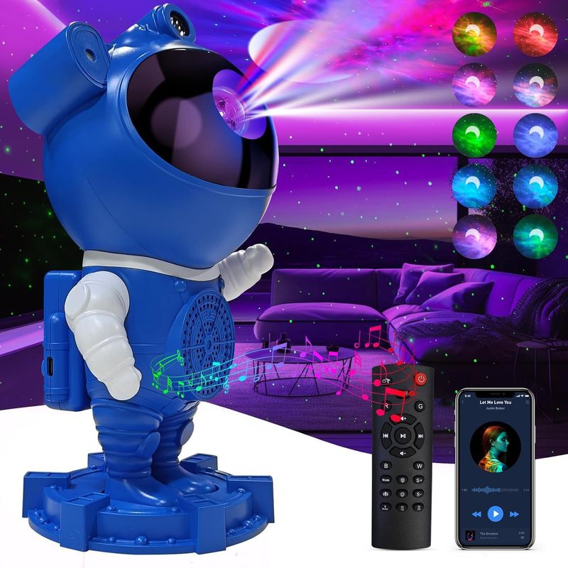 クロスボーダー Bluetooth 宇宙飛行士星空投影ランプ USB 寝室レーザームーン投影雰囲気ナイトライト|undefined