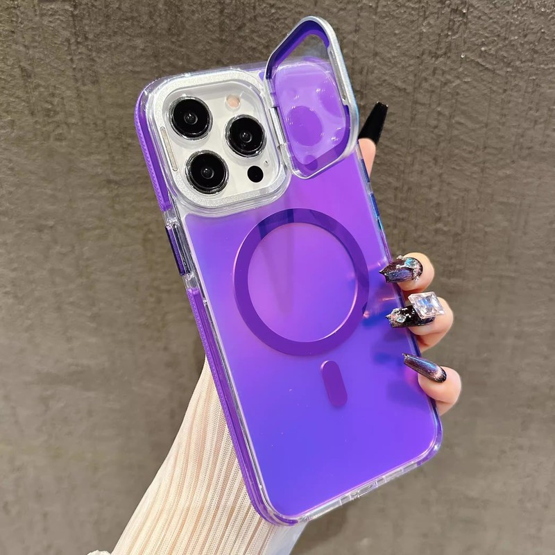 iPhone17Pro対応 レンズカバー付きスマホケース グラデーションマット 磁気吸着式 Apple16 全面保護ケース|undefined