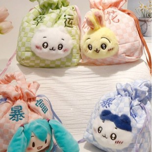 Japanese-Style Girly Ins-Style New Cute Cartoon Dopamine-Colored Doll Backpack Student Tote Plush Bag