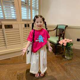 童装女童短袖t恤夏装2026新款儿童夏款中大童女孩百搭上衣夏季潮t