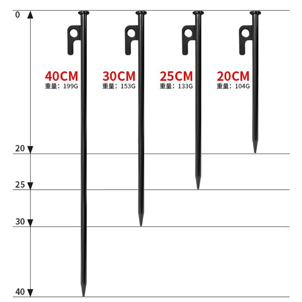 Outdoor Tent Camping Steel Ground Stakes, Thickened Ground Stakes for Outdoor Use, Thickened Canopy Stakes for Beach and Camping Grounds