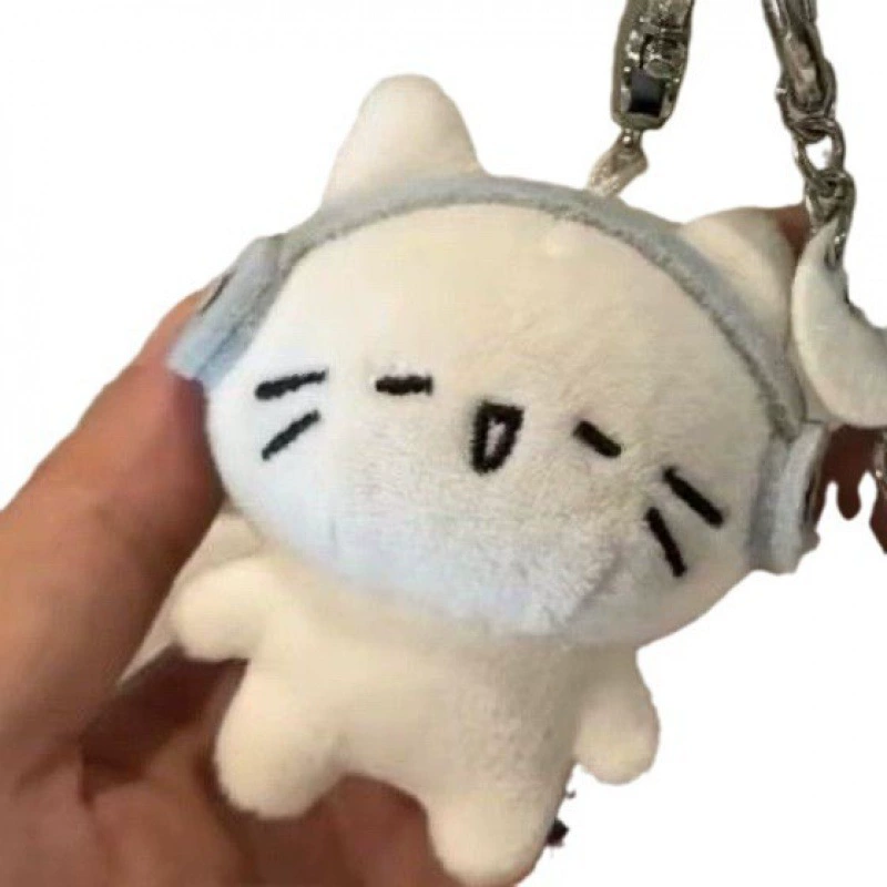 Cute headphones, cartoon plush doll, bag decoration