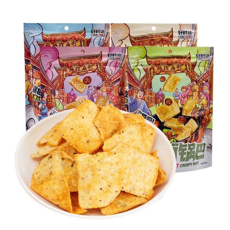 好时达 庙街锅巴108g锅把瘾膨化整件40包网红小零食|ms