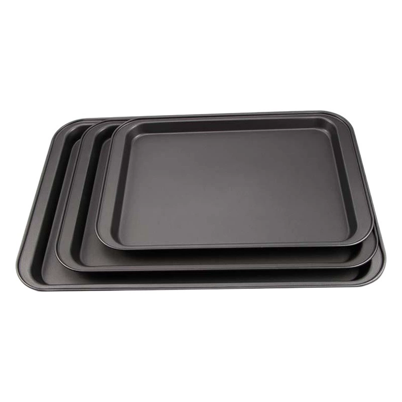 Мелкий противень с антипригарным покрытием прямоугольный противень для барбекю бытовой липкий рыбный пирог для пиццы на гриле сухая духовка посуда для выпечки набор из трех предметов