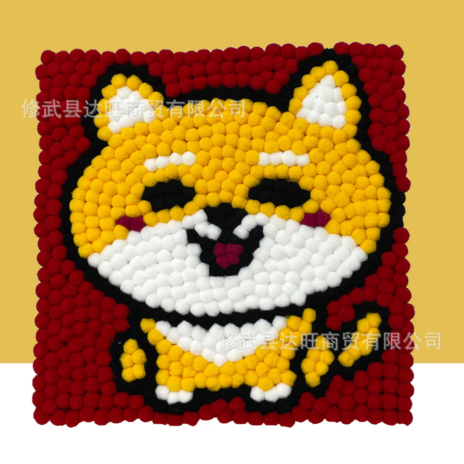 MQH20-050 / 20*20cm (wooden frame + canvas + hair ball + tweezers)