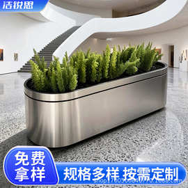 户外不锈钢花箱组合铁艺庭院阳台种植箱市政道路商场围栏隔断花槽