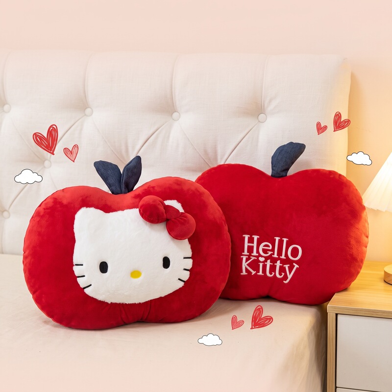 Cartoon new Apple KT cat plush pillow, Kitty cat stuffed toy, girl's doll, sleeping pillow, wholesale Cartoon new Apple KT cat plush pillow, Kitty cat stuffed toy, girl's doll, sleeping pillow, wholesale
