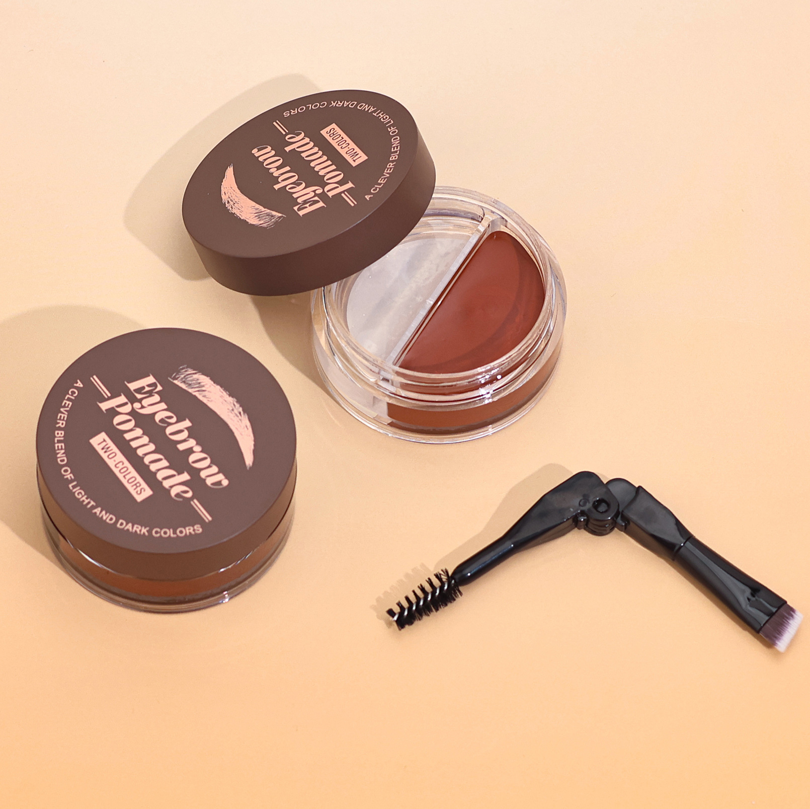 Hellokiss Two-Color Eyebrow Cream 2-in-1 Natural Long-lasting and color-enhancing Eyebrow Shaping Cream Wild Eyebrow Brow Pomade undefined