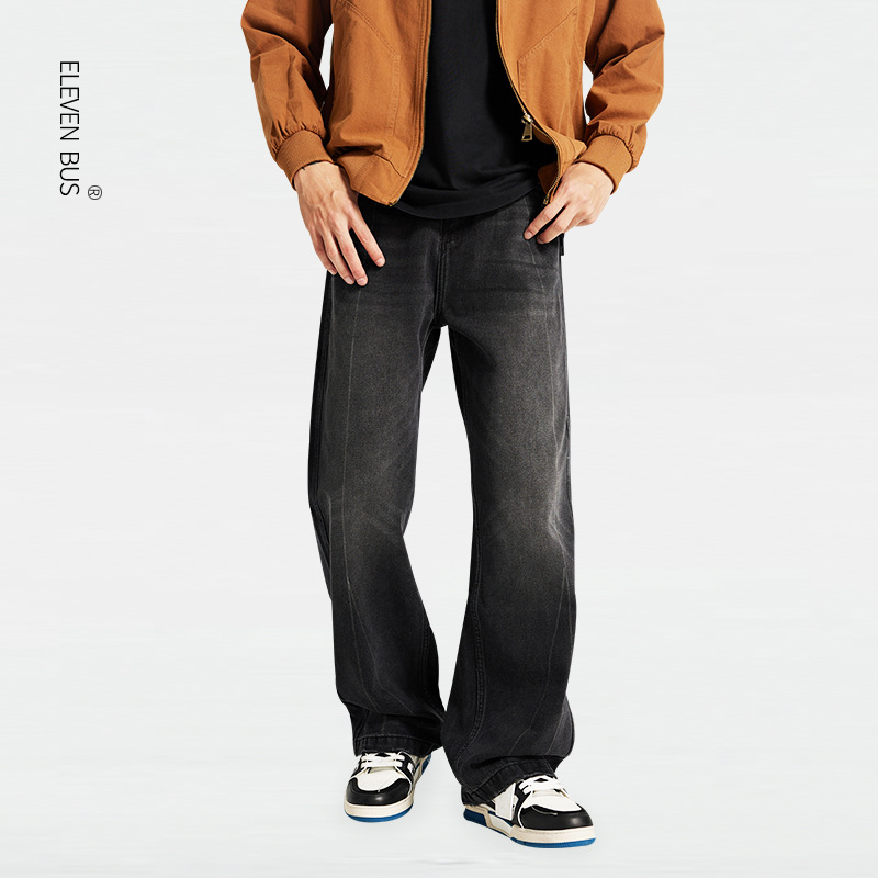 Jean Joker rétro américain délavé, pantalon droit pour nettoyer le sol, nouvelle mode printemps et automne 2023_voghion.com