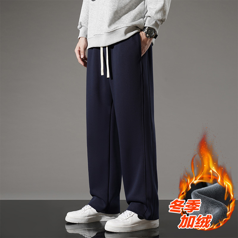 Pantalones de invierno pesados para hombres otoño invierno nuevos pantalones casuales de terciopelo para hombres pantalones rectos gruesos sueltos de moda tamaño grande image 3