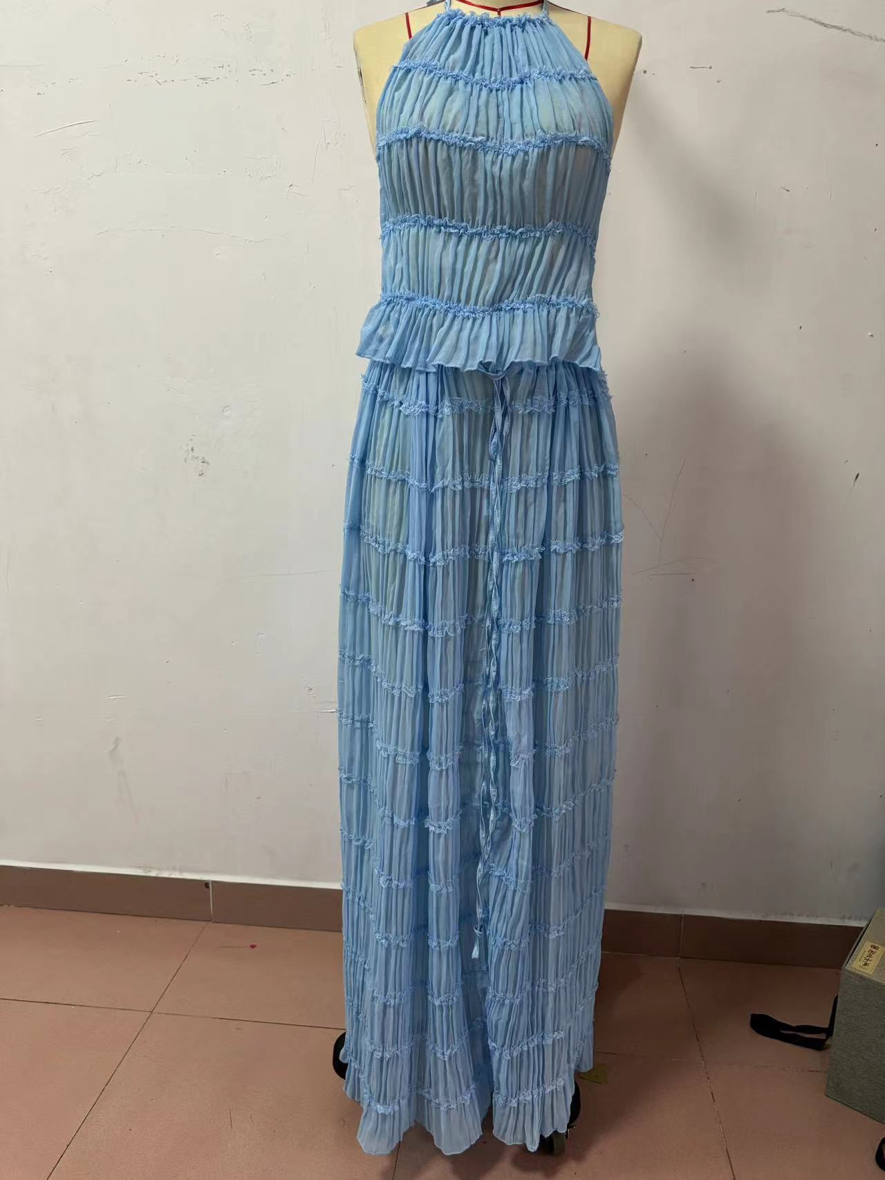 84g Weight Sleeveless Sleeve Length Polyester Fabric Type Skirt Co-ord Set Sets Type 2 Pieces Set Quantity Daily, Beach, Date Occasion Halter Neck Neckline Regular Fit Fit Type Solid Color Pattern Summer Season Women's Gender Sexy Style Daily Beach Date Women's Sexy Solid Color Polyester Skirt Co-ord Set Skirt Sets 2