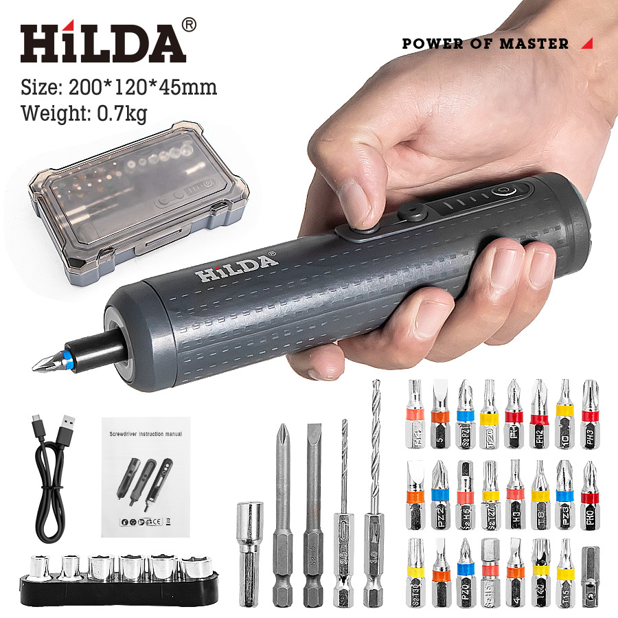 Juego de Destornilladores Eléctricos de Litio Set de 39 Piezas de Plástico para el Hogar