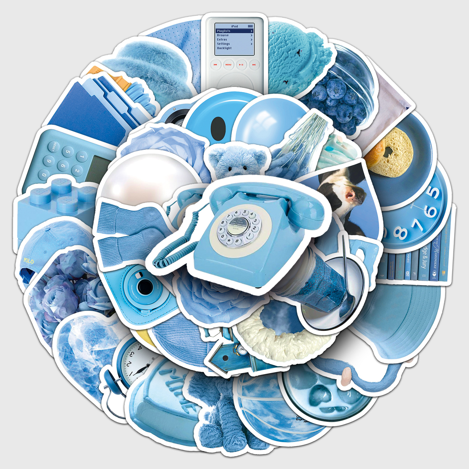 Blue brand fresh sticker