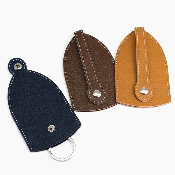 Cross-border Creative Pull-out Key Case Portable Litchi Pattern Leather Keychain Storage Bag Car Key Protective Case