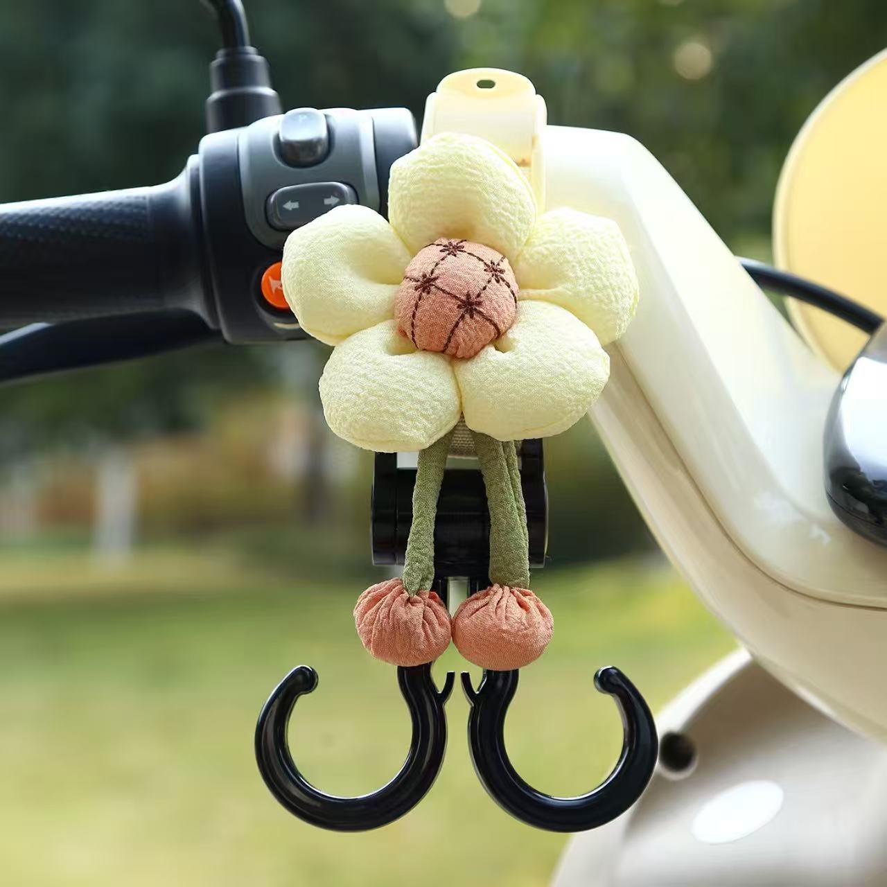 Other Electric Vehicle Accessories, Diàndòngchē Strong Load-Bearing Car - beige-webbing-double-hook-bread-flower-extended-45cm