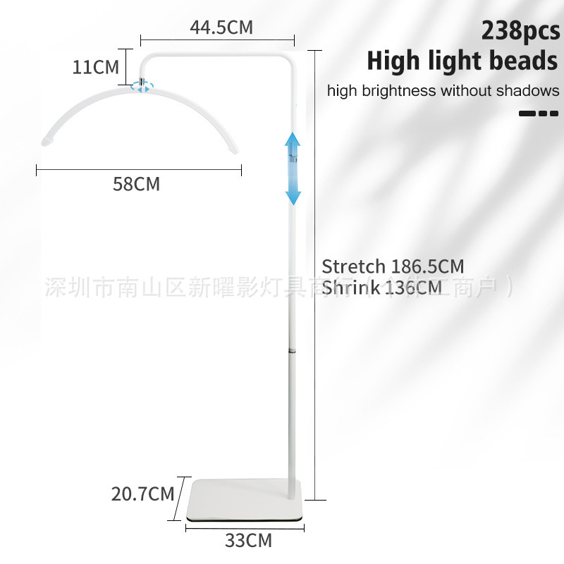 Lámpara de Pie LED de Media Luna para Belleza de 23 Pulgadas