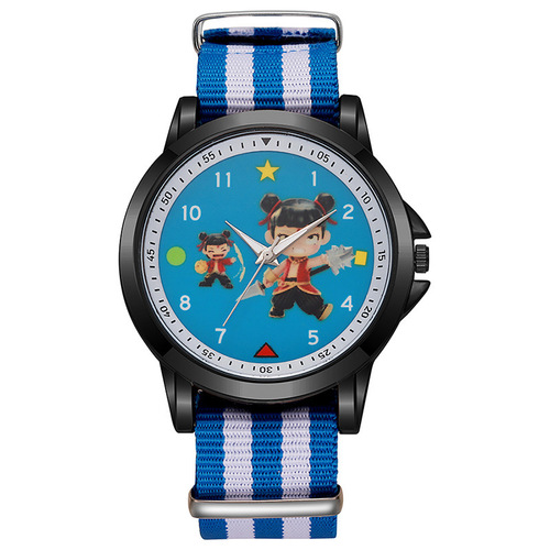 Cute Cartoon Nezha Magic Child's Watch for Children, Elementary School Students, High Fashion Quartz Watch for Boys and Girls
