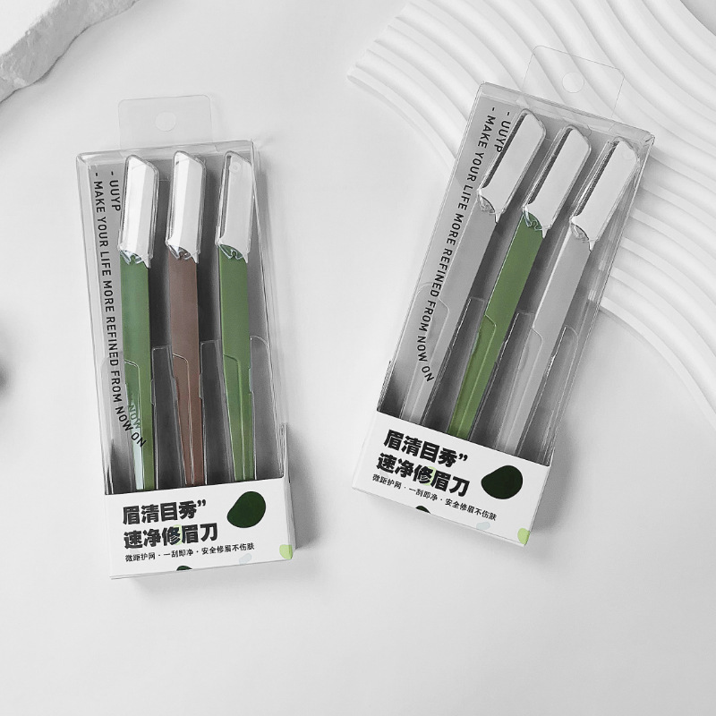 Perfilador y Cortador de Cejas de Acero Inoxidable Portátil para Maquillaje