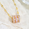 Fashionable necklace, trend fuchsia zirconium, pendant, Korean style, light luxury style, internet celebrity