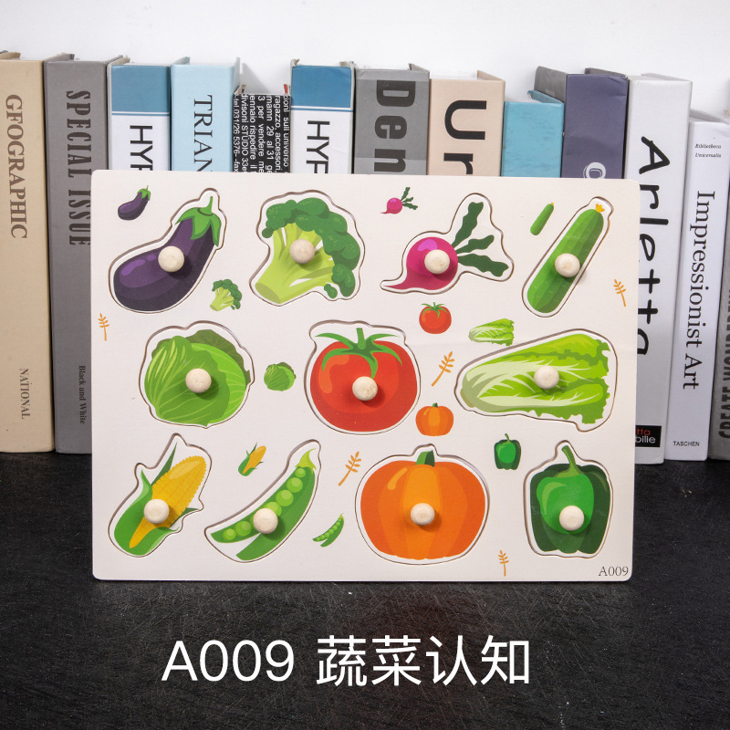 Mano tablero de madera rompecabezas educación temprana ilustración kindergarten enseñanza ayudas carta número seta orden rompecabezas puesto bienes al por mayor