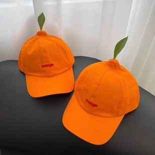 Quick-Drying Leaf Orange Baseball Cap Lightweight Orange Letter Embroidered Sun Hat Casual All-Match Sunscreen Cap