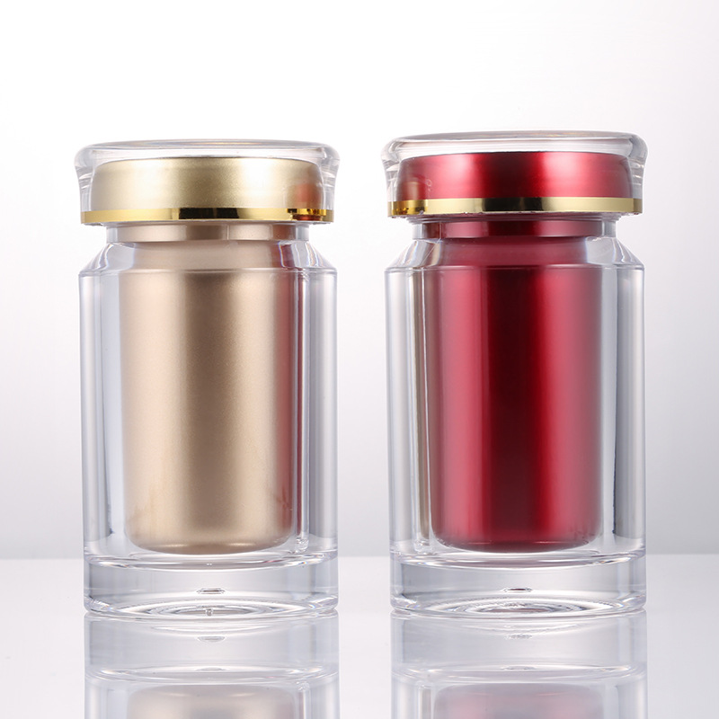 Direct Selling Round Bottle High-End Acrylic Capsule Bottle 60ML Crown Cap Health Supplement Tablet Candy Bottle Wholesale