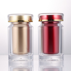 Direct Selling Round Bottle High-End Acrylic Capsule Bottle 60ML Crown Cap Health Supplement Tablet Candy Bottle Wholesale