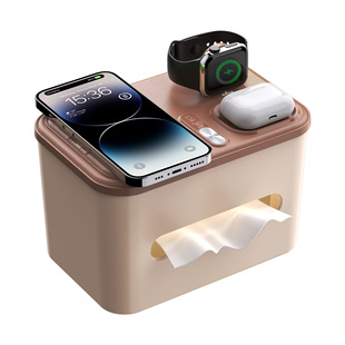 Amazon creative living room intelligent induction tissue box night light multifunctional mobile phone headset wireless charging LED light