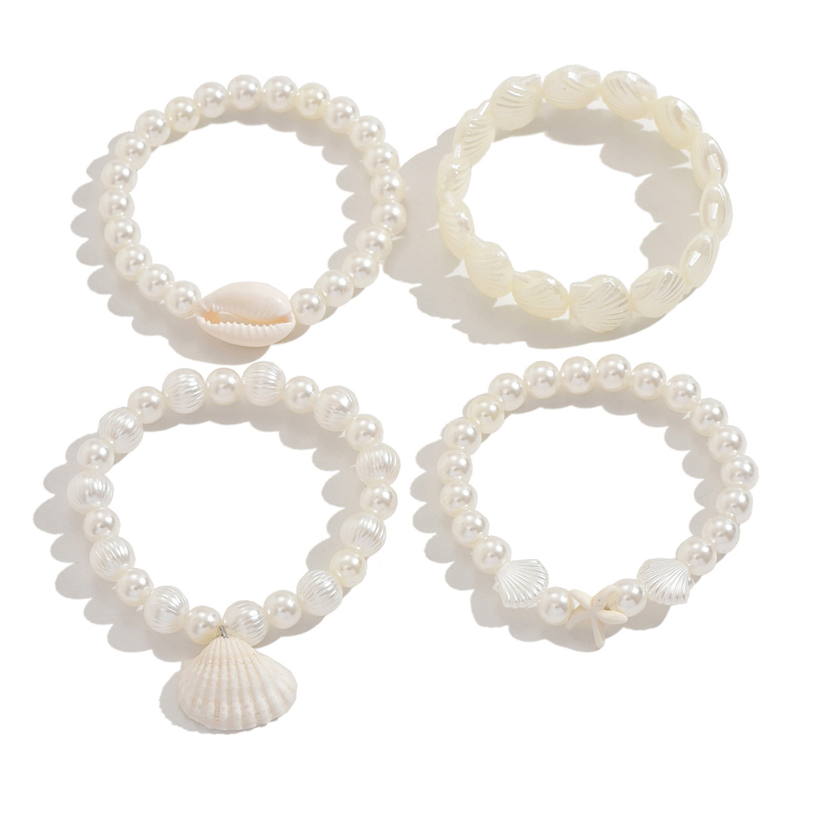 Bracciale elegante da donna con perle e conchiglie naturali_voghion.com