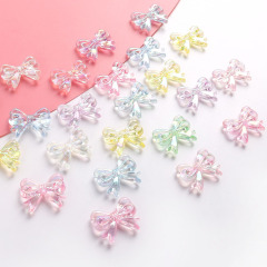 アクリル透明カラーリボン小さなちょう结びストレートホールビーズDIYイヤリングアクセサリーネックレスアクセサリー材料