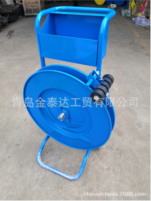 塑钢带盘车 手推铁皮带车 圆盘型带盘车打包带车