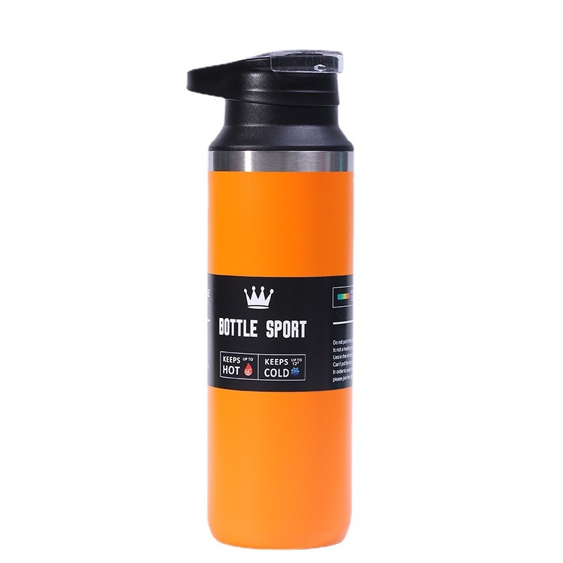新品304ステンレスベルト取っ手スポーツ水筒片手開蓋携帯真空保温保冷登山カップ|undefined