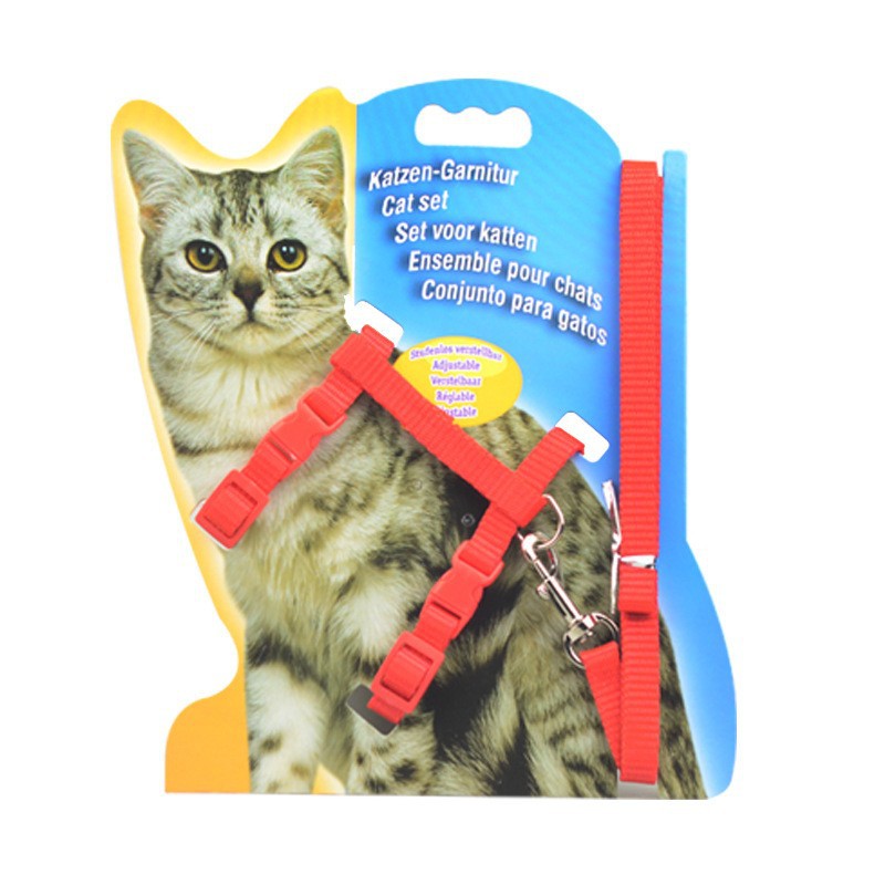 Correa de gato correa de nylon en forma de I correa de pecho duradera correa de cadena de gato correa de gato al por mayor