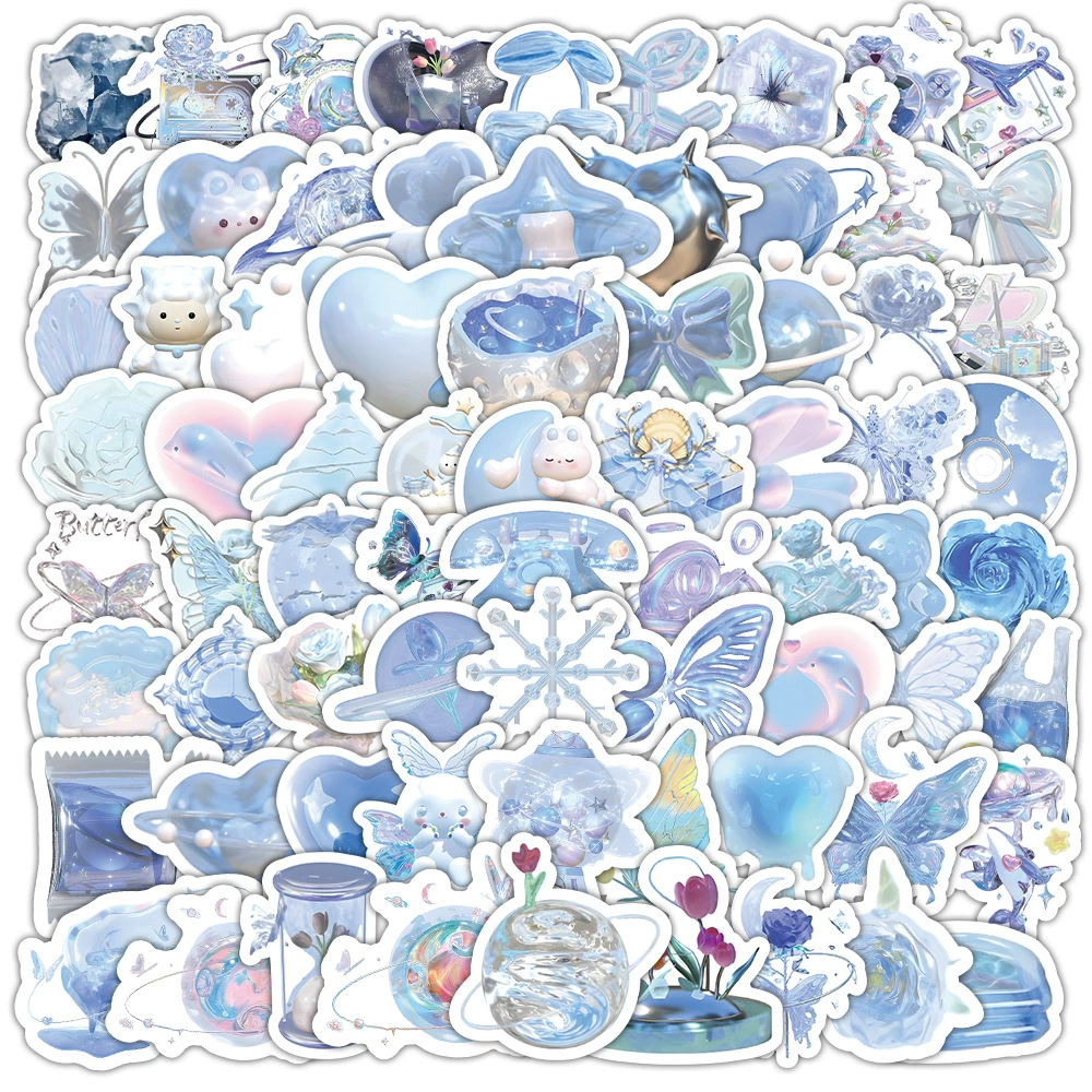 Sticker Pack, multi-design aesthetic stickers, 8×8 cm high-quality sheets, assorted counts 60–103 pcs