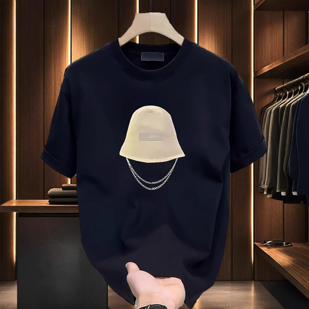 Men's Cotton T-Shirt Short Sleeve Loose Fit Summer Casual White Black Basic Tee Youth American Style Round Neck Top_voghion.com