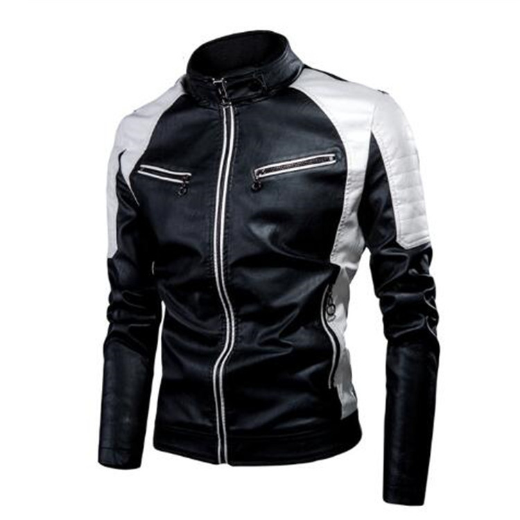 Wish cross-border spot comercio exterior primavera y otoño locomotora ocio chaqueta de cuero de cuello masculino chaqueta de cuero caliente retro