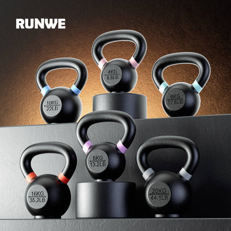 Langwei Painted Cast Iron Kettlebell for Girls Home Training Hip Squat Solid Solid Cast Iron Dumbbell Men's Fitness Wholesale