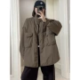 秋冬新款宽松口袋棉服