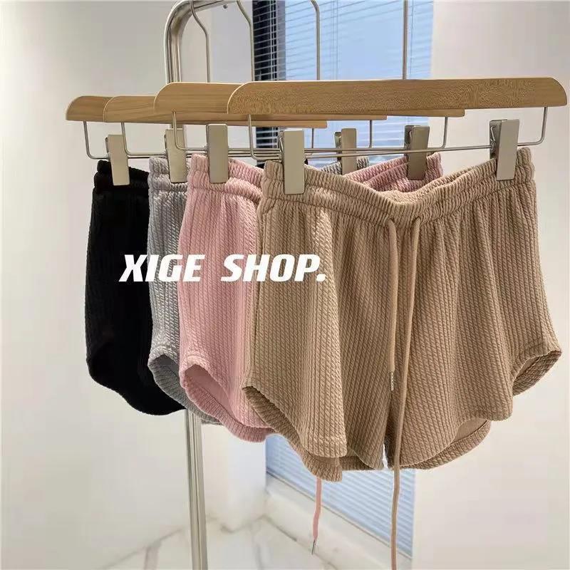 Small Twist Home Casual Sports Shorts Women's Summer High Waist Wide Legs Slimming Elastoelastic Waist Running Fitness Hot Shorts