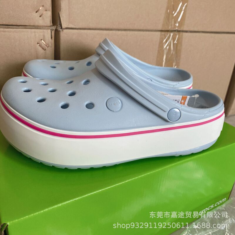 Wholesale Link Croc Shoes Thick-Soled Caloban Beach Shoes Outdoor Toe-Toe Slippers Men's Flats Shoes Women's Shoes