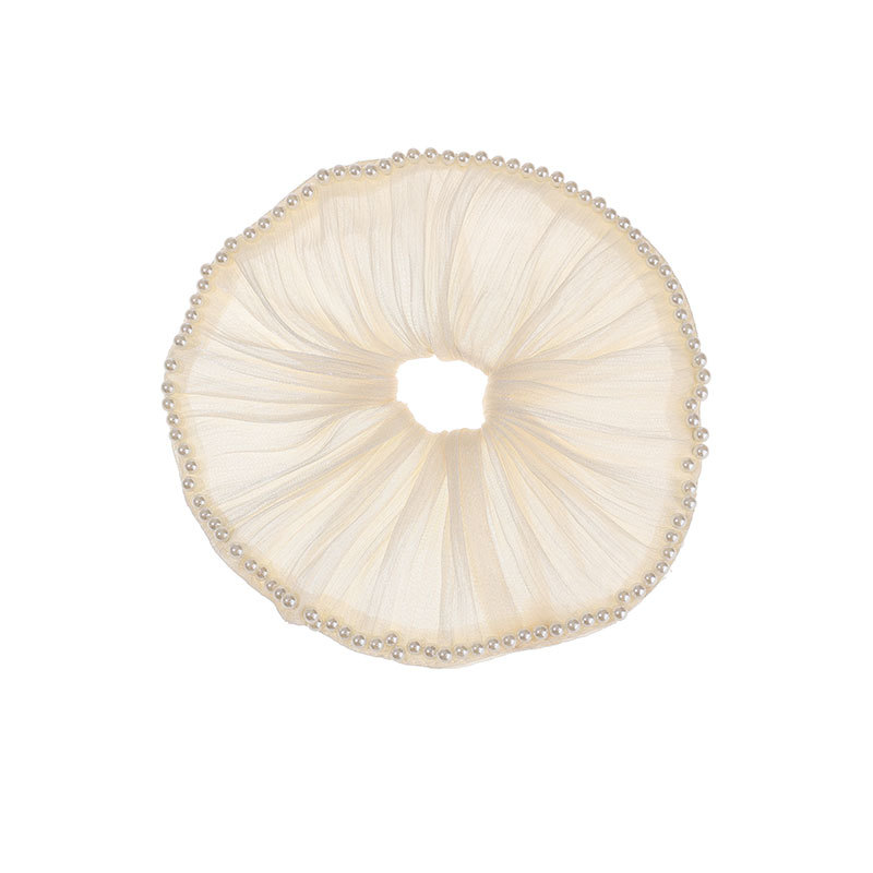 Anillo para el cabello de gran tamaño para mujer 2025 nuevo estilo de alta calidad perla, lazo para el cabello de lujo ligero, tocado de cuerda para el cabello