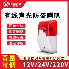 有線の音と光のスピーカーの調整可能な音量の音と光の警報器のDC12V-24Vの防水の盗難防止の高音のスピーカーのフラッシュライト
