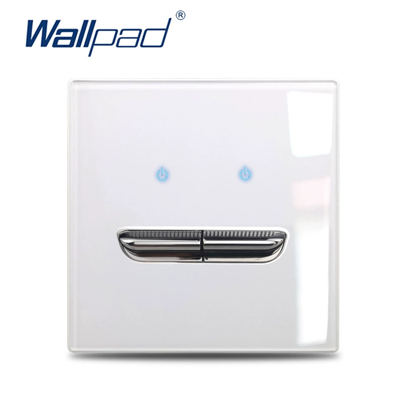 Стеклянная панель выключателя Wallpad Black, квадратная сенсорная панель во французском стиле, 1–4 группы