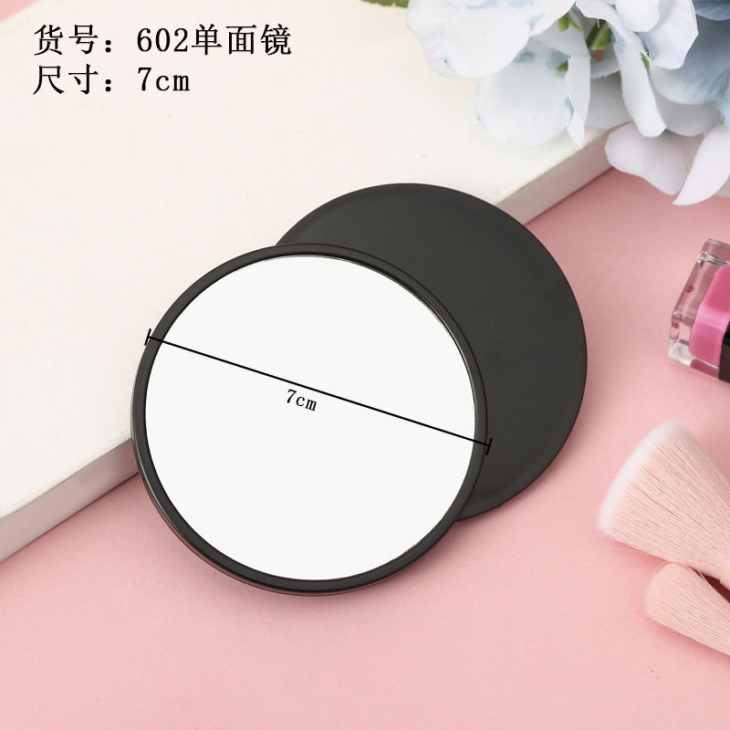 Espejo de maquillaje plegable de plástico con diseño de dopamina, espejo pequeño redondo, espejo de mano portátil de doble cara abatible, espejo plegable.